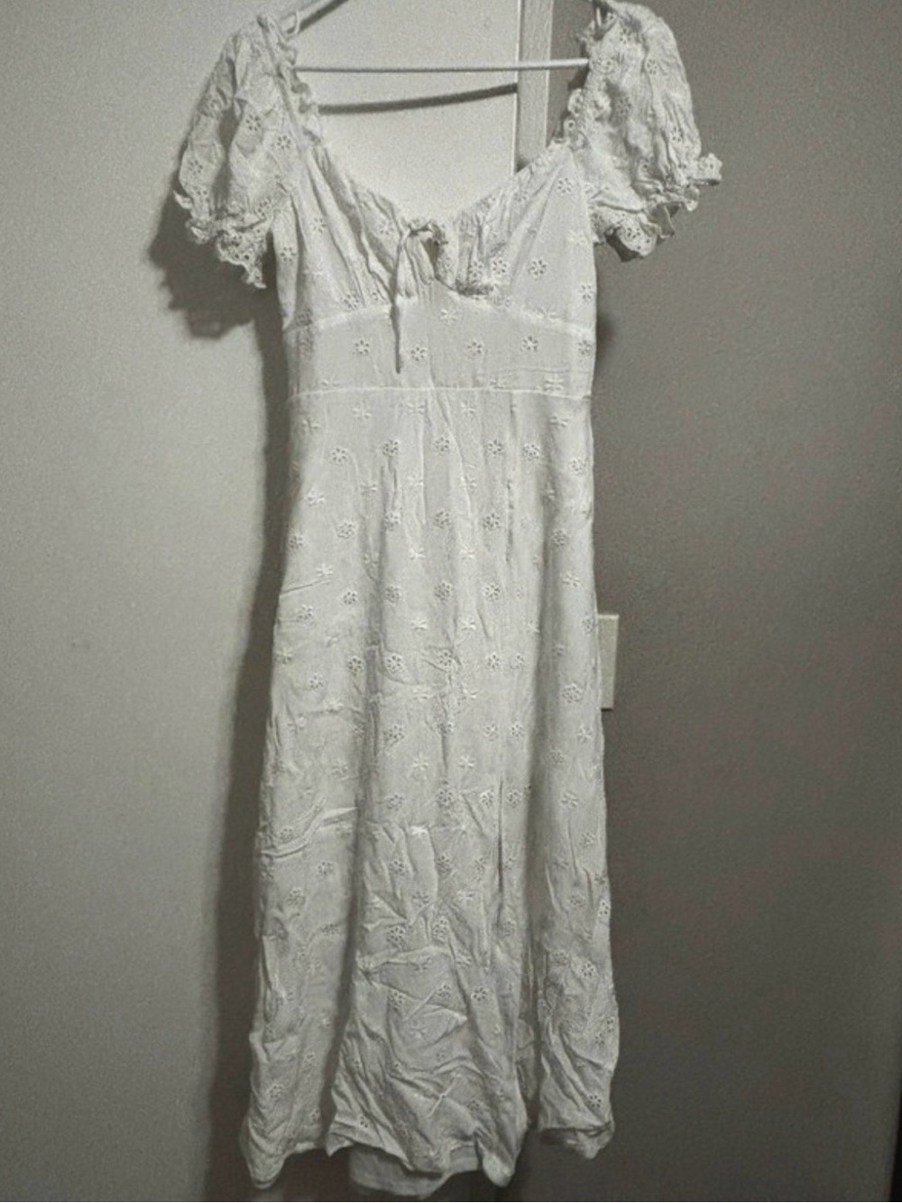 Francesca's Collections White Eyelet Maxi Dress